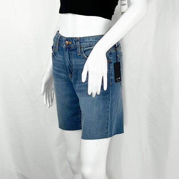 Joe’s Jeans Rory Blue Wash Raw Hems Cut Off Bermuda Jean Shorts Sz25 NWT - Picture 4 of 13